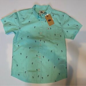 NWT Aqua Quicksilver Boys Button down Shirt Size M/12